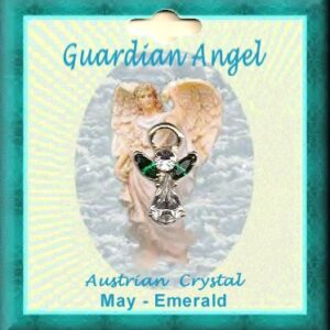Birthstone Guardian Angel Pin