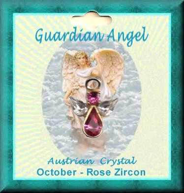 Birthstone Guardian Angel Pin