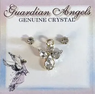 Guardian Angel Crystal Pin & Earring Set