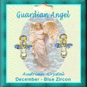 Guardian Angel Birthstone Pierced Earrings