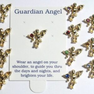 Birthstone Guardian Angel Pins in 3 Dozen Display